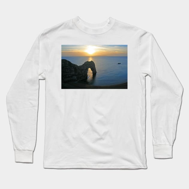 Sunset over Durdle Door Long Sleeve T-Shirt by RedHillDigital